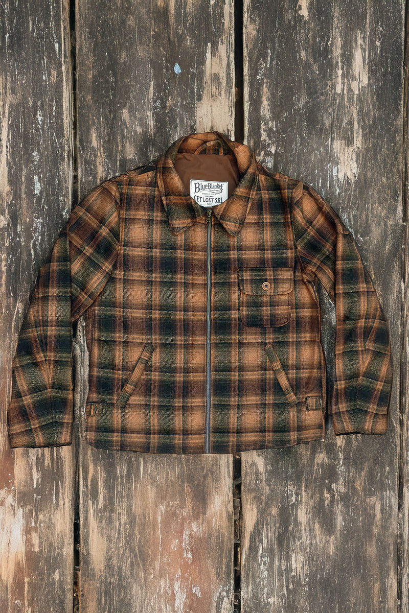 【美品】Bluelea ブルレア Check wool jacket Bluefaced Wool Check Jacket in Charcoal