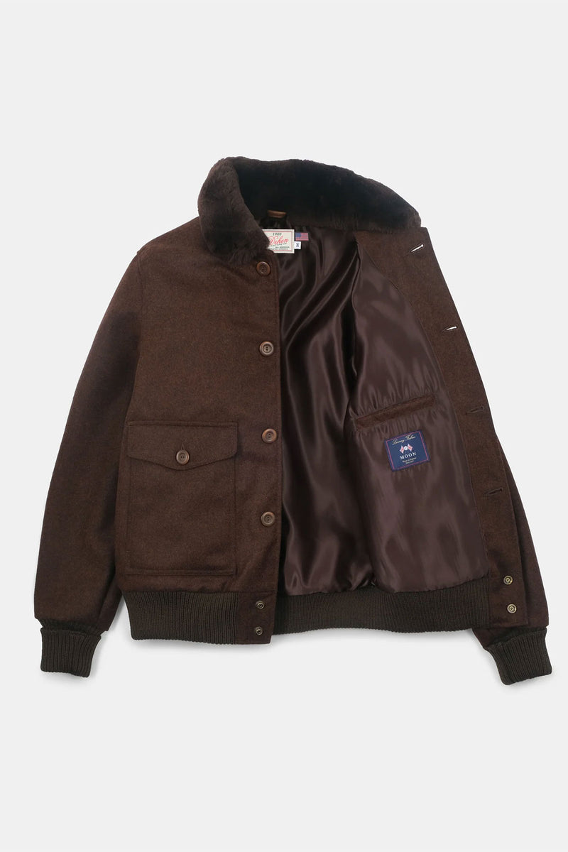 Dehen1920 - Winston Jacket with Mouton Collar - Red Oak / Brown