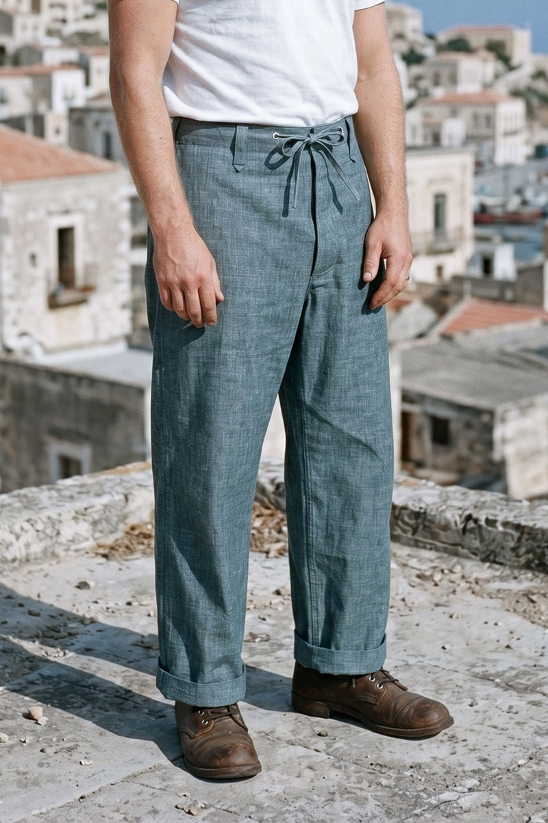 Fleurs de Bagne - Le Nervi Chambray Pants – The Rugged Society