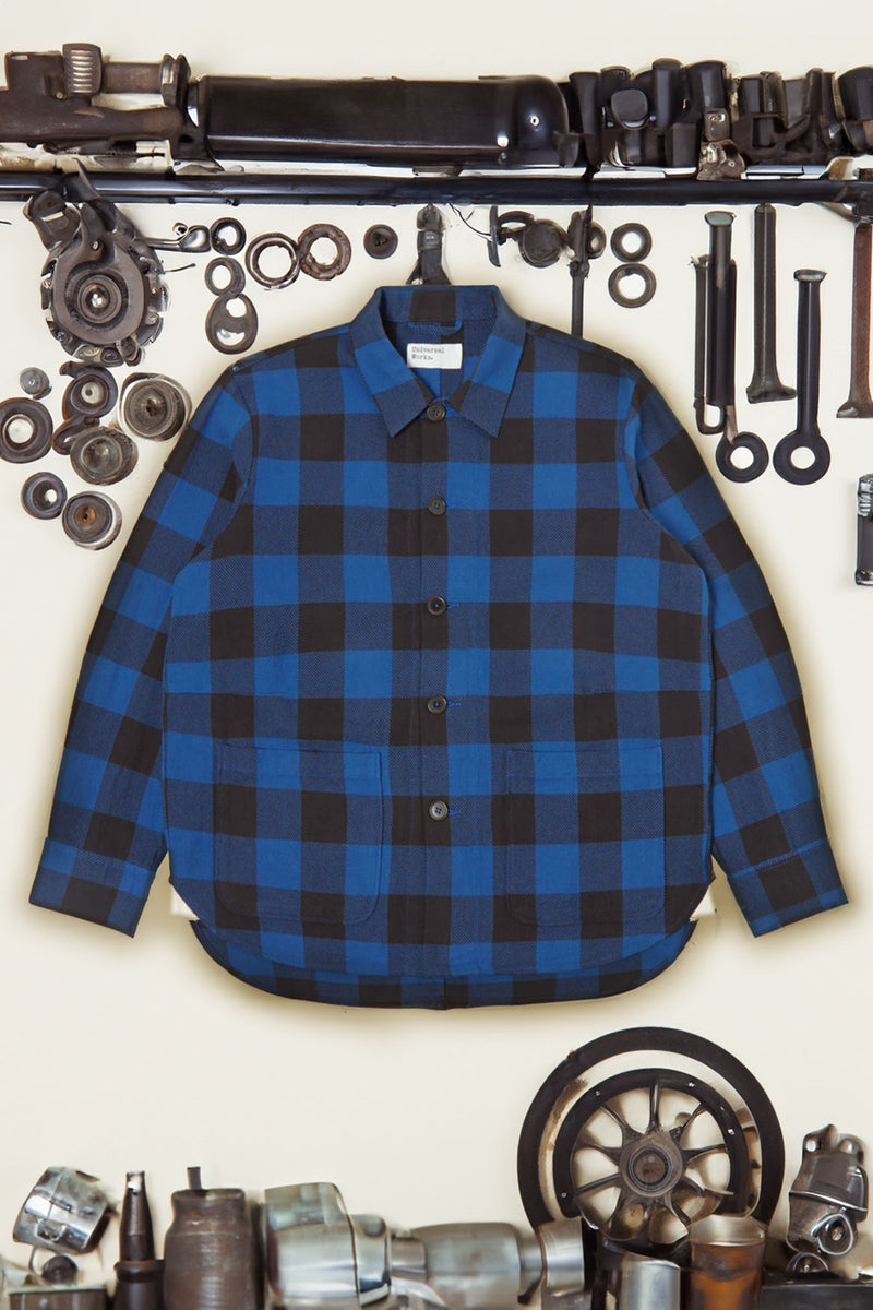 Universal Works - Soft Flannel Utility Shirt in Navy – The Rugged Society