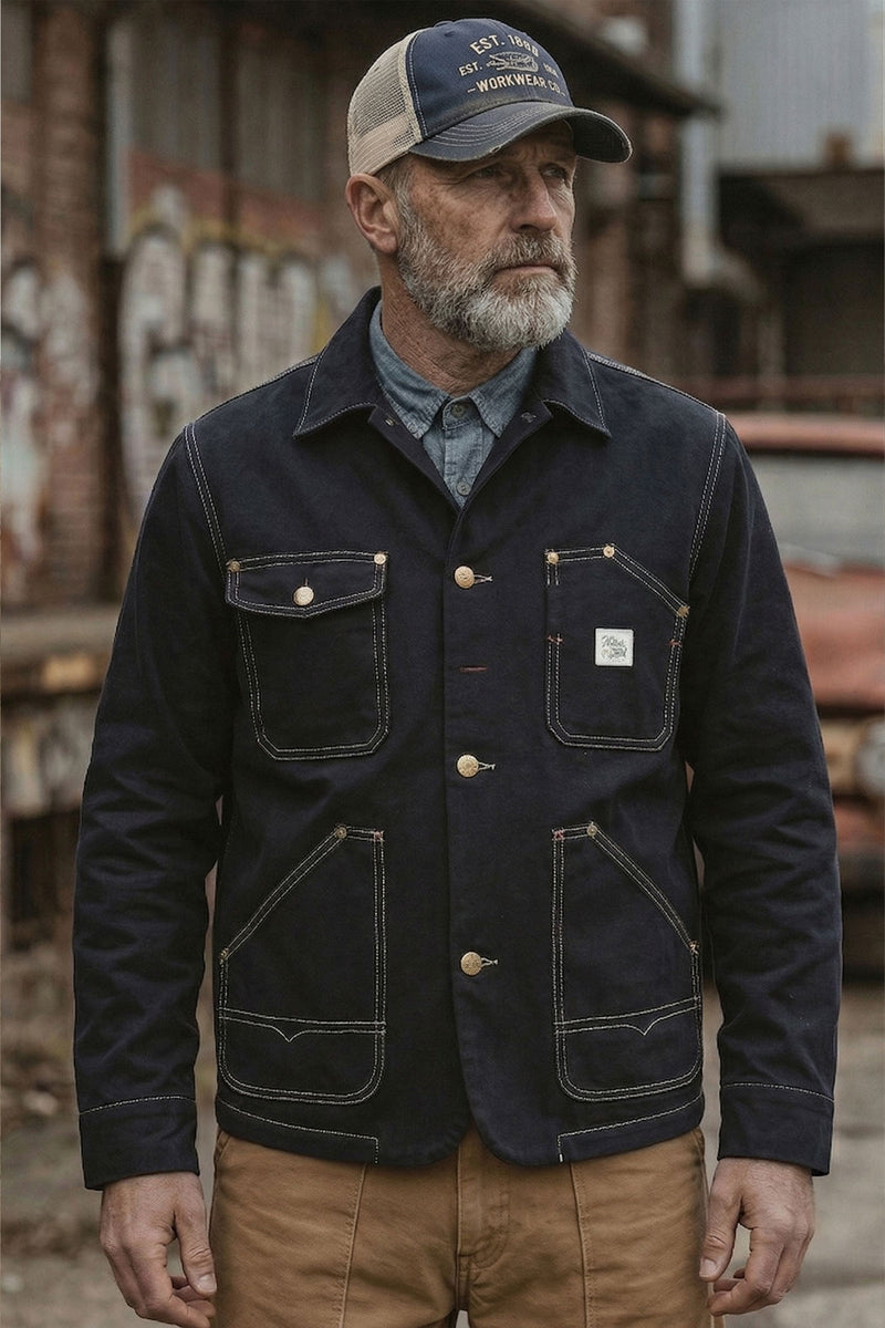 Hen's Teeth - Canvas Work Jacket in Blue – The Rugged Society