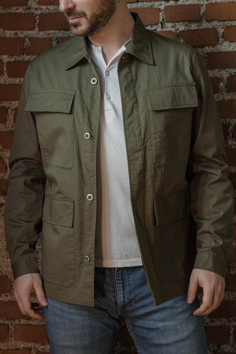 Universal Works MW Fatigue Jacket In Light Olive Twill – The