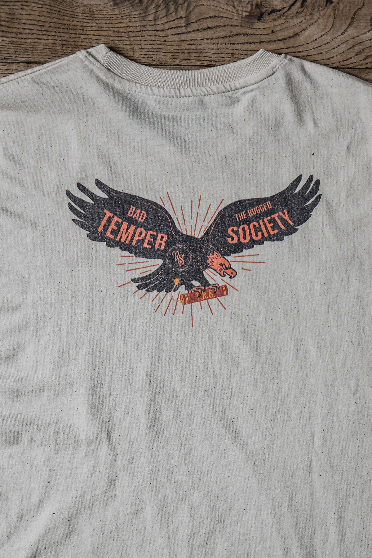 The Rugged Society - Bad Temper - Heavy 220 G/M² Natural Raw Organic Cotton Tee