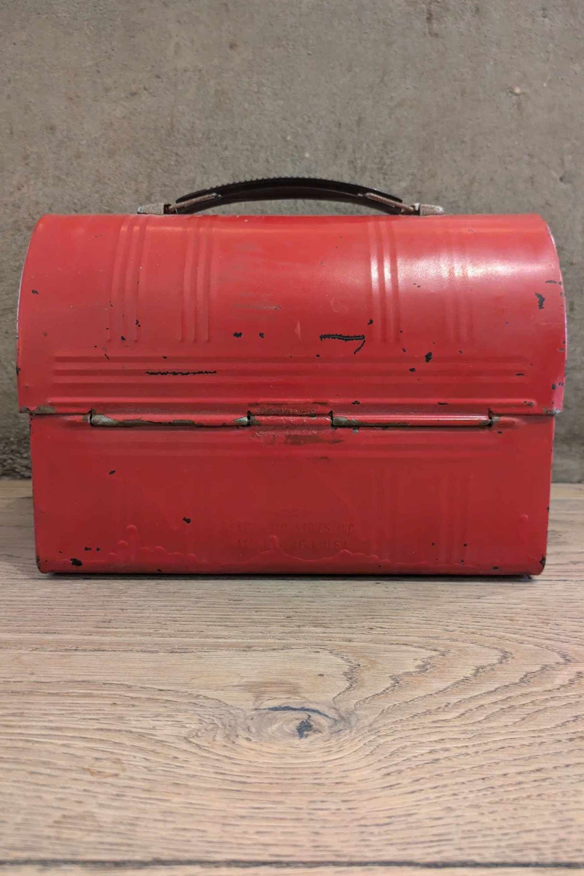 1960 s Vintage Dome Red Metal Lunch Box With Thermos. Made In U.S.A The Rugged Society