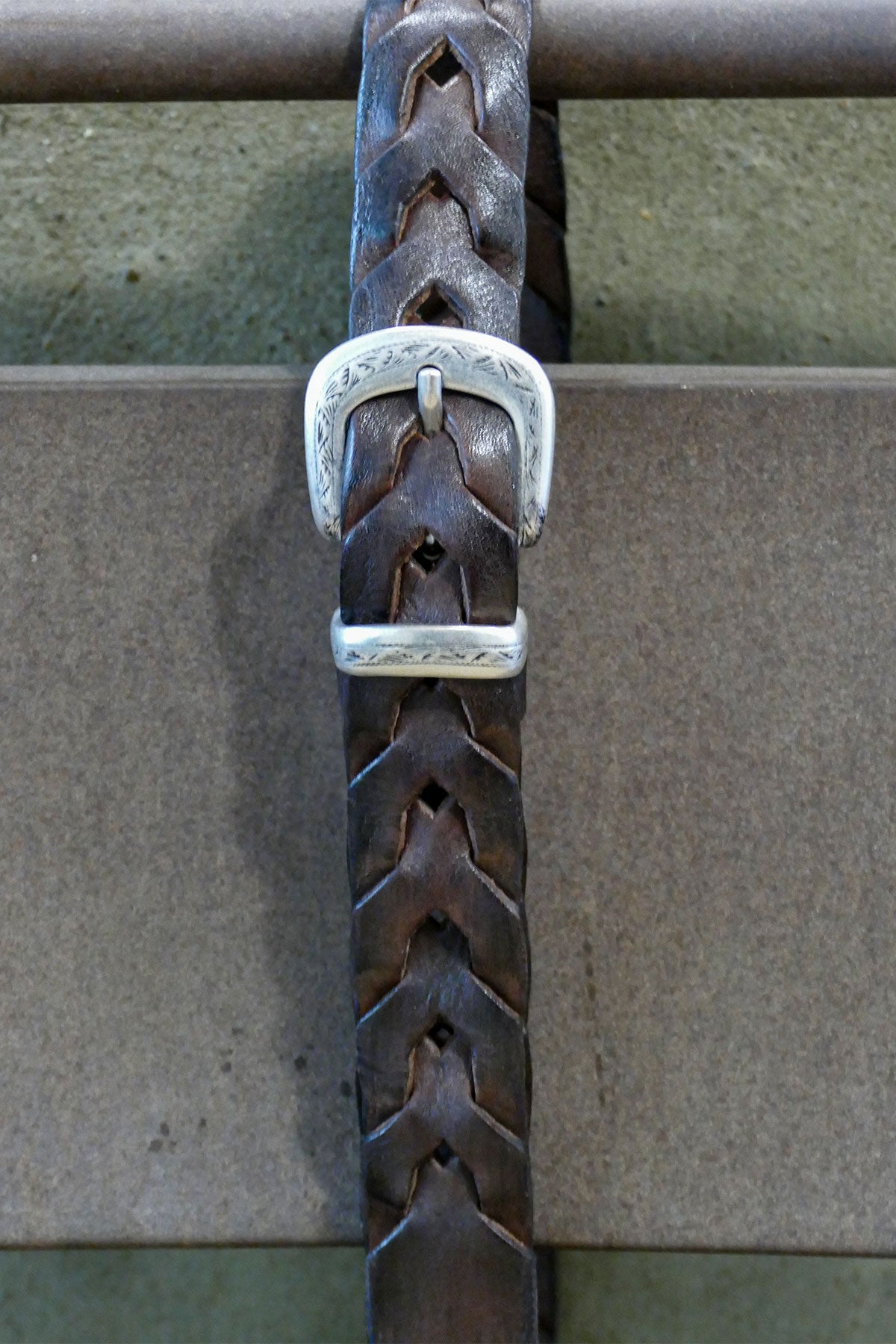 Alberto Luti - Type 030/30 Braided Leather Belt in Dark Brown