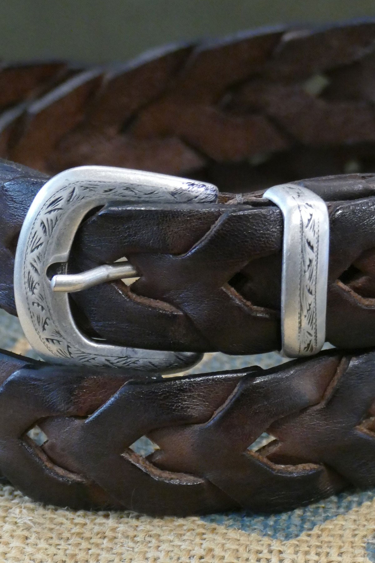 Alberto Luti - Type 030/30 Braided Leather Belt in Dark Brown