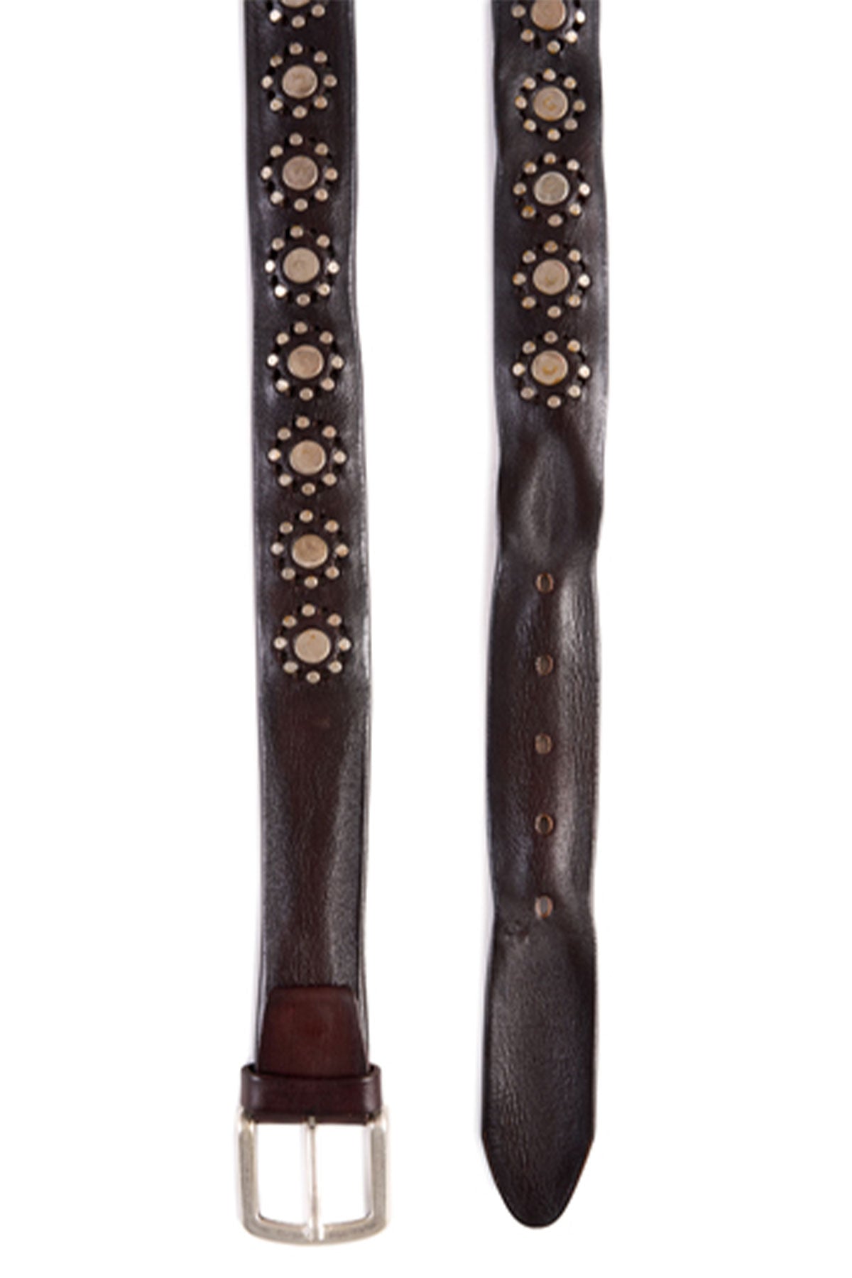 Alberto Luti - Type 3003/35 Revolver Leather Belt in Dark Brown