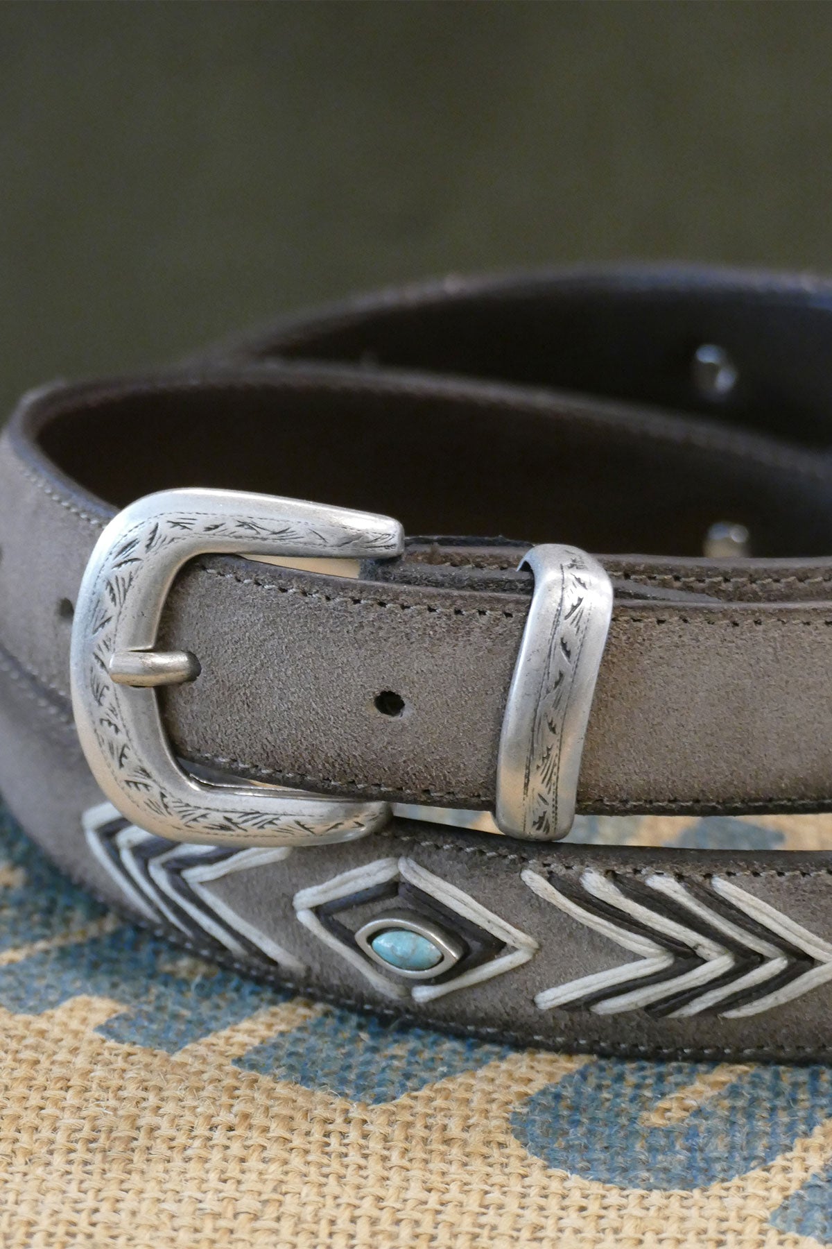 Alberto Luti - Type 308/27 Broken Arrow Mud Gray Suede Leather Belt