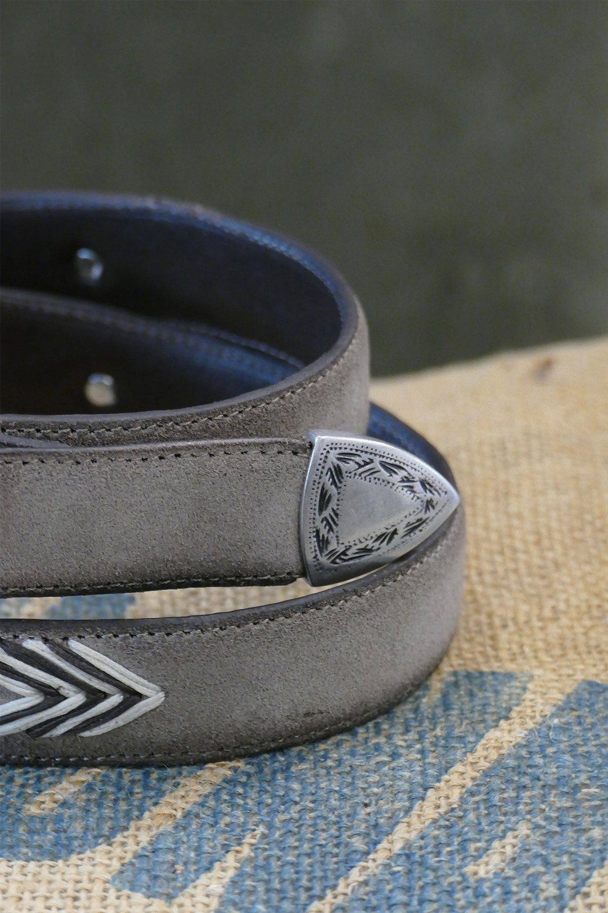 Alberto Luti - Type 308/27 Broken Arrow Mud Gray Suede Leather Belt