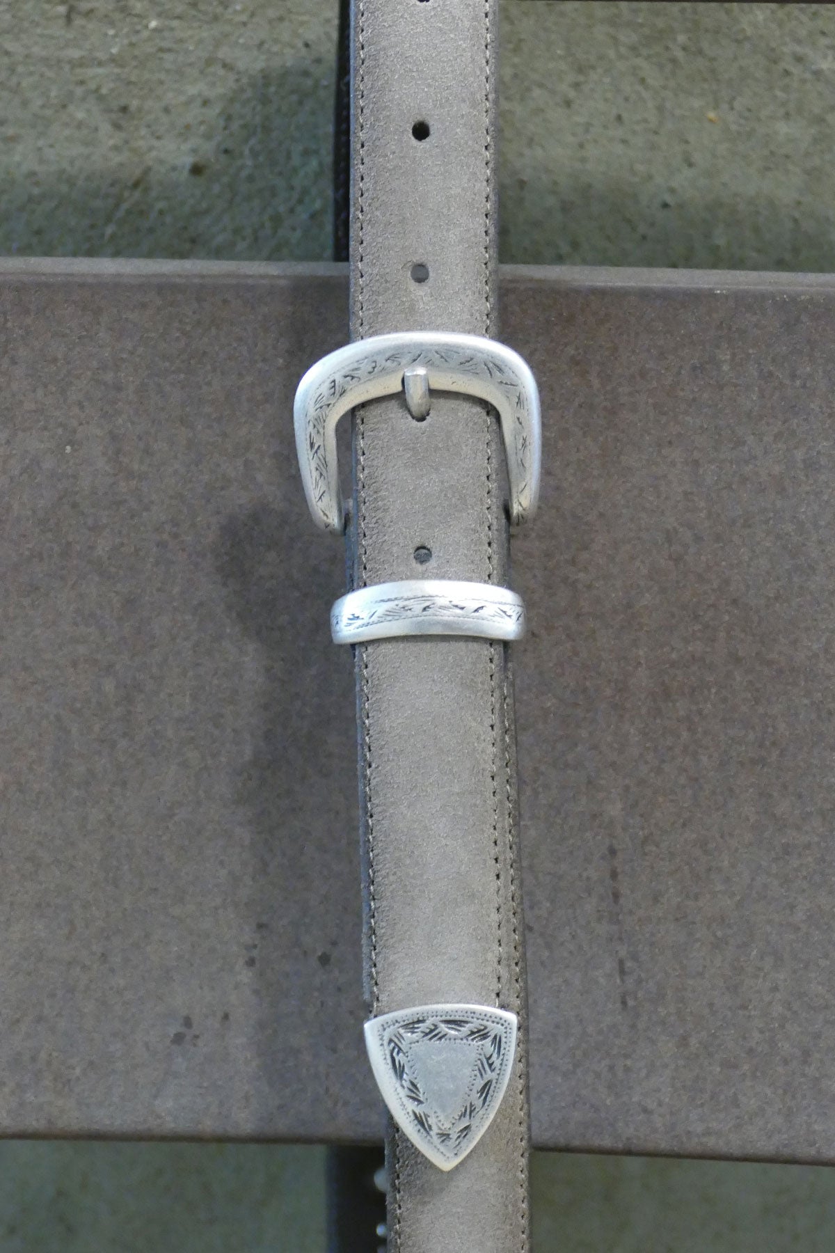 Alberto Luti - Type 308/27 Broken Arrow Mud Gray Suede Leather Belt