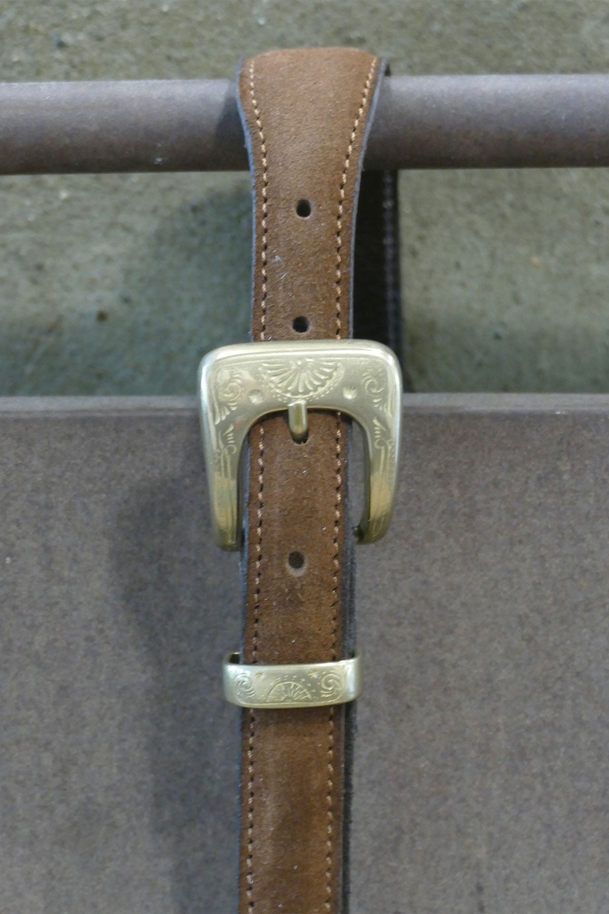 Alberto Luti - Type 313/35 Brass Buckle Suede Leather Belt
