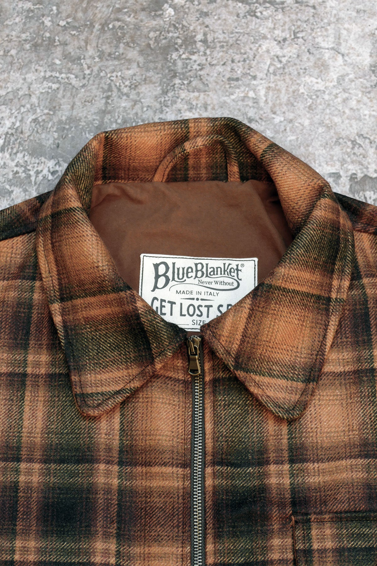 Blue Blanket - Blue Blanket J45 IT173 Wool Plaid Zip Jacket