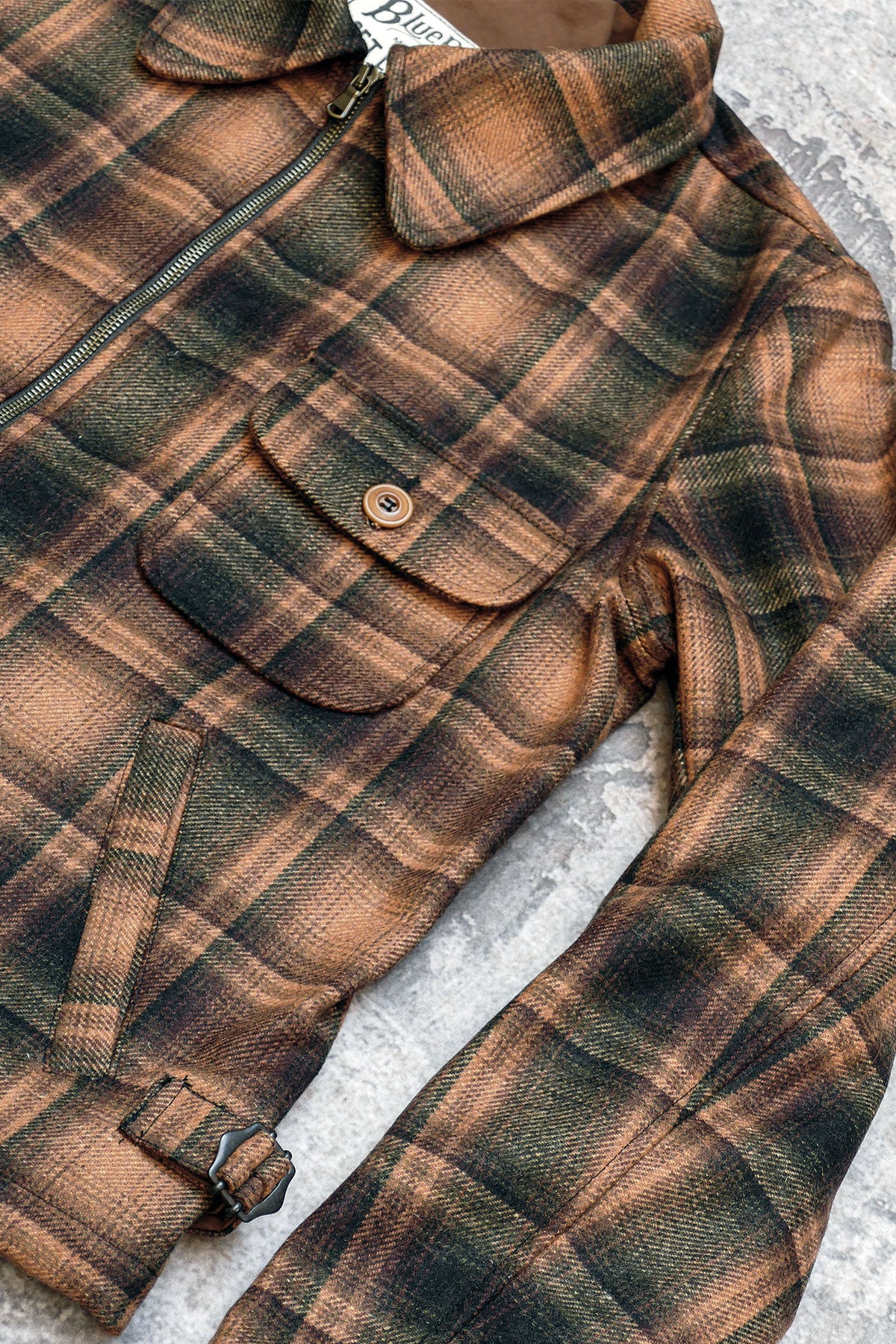 Blue Blanket - Blue Blanket J45 IT173 Wool Plaid Zip Jacket