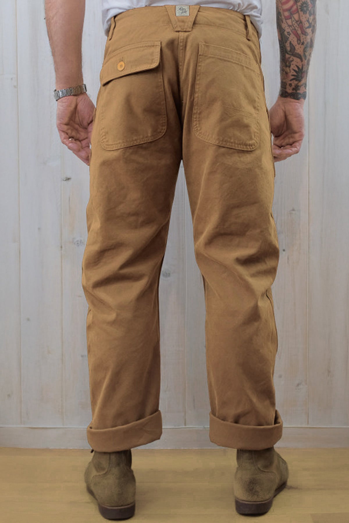 Hen's Teeth - Fatigue Canvas Pants in Beige