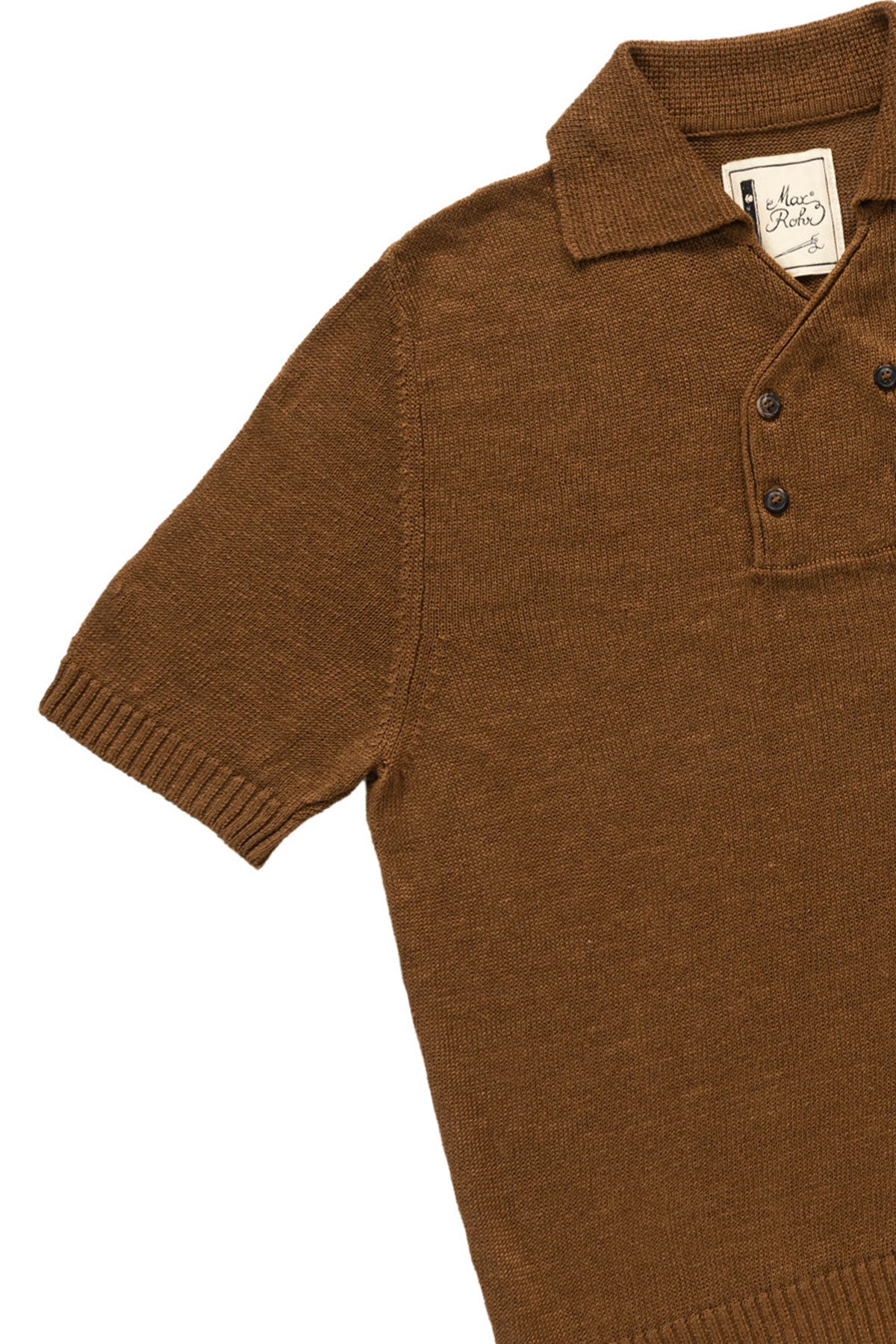Max Rohr x GRP - MAX 1 7/E Linen 4 Buttons Polo in Tobacco – The