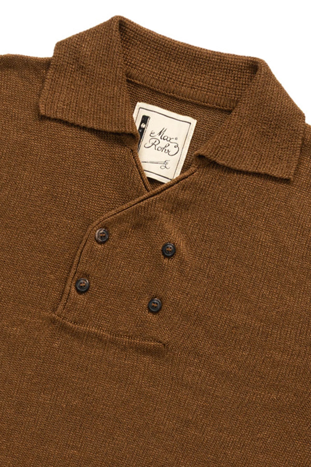 Max Rohr x GRP - MAX 1 7/E Linen 4 Buttons Polo in Tobacco – The