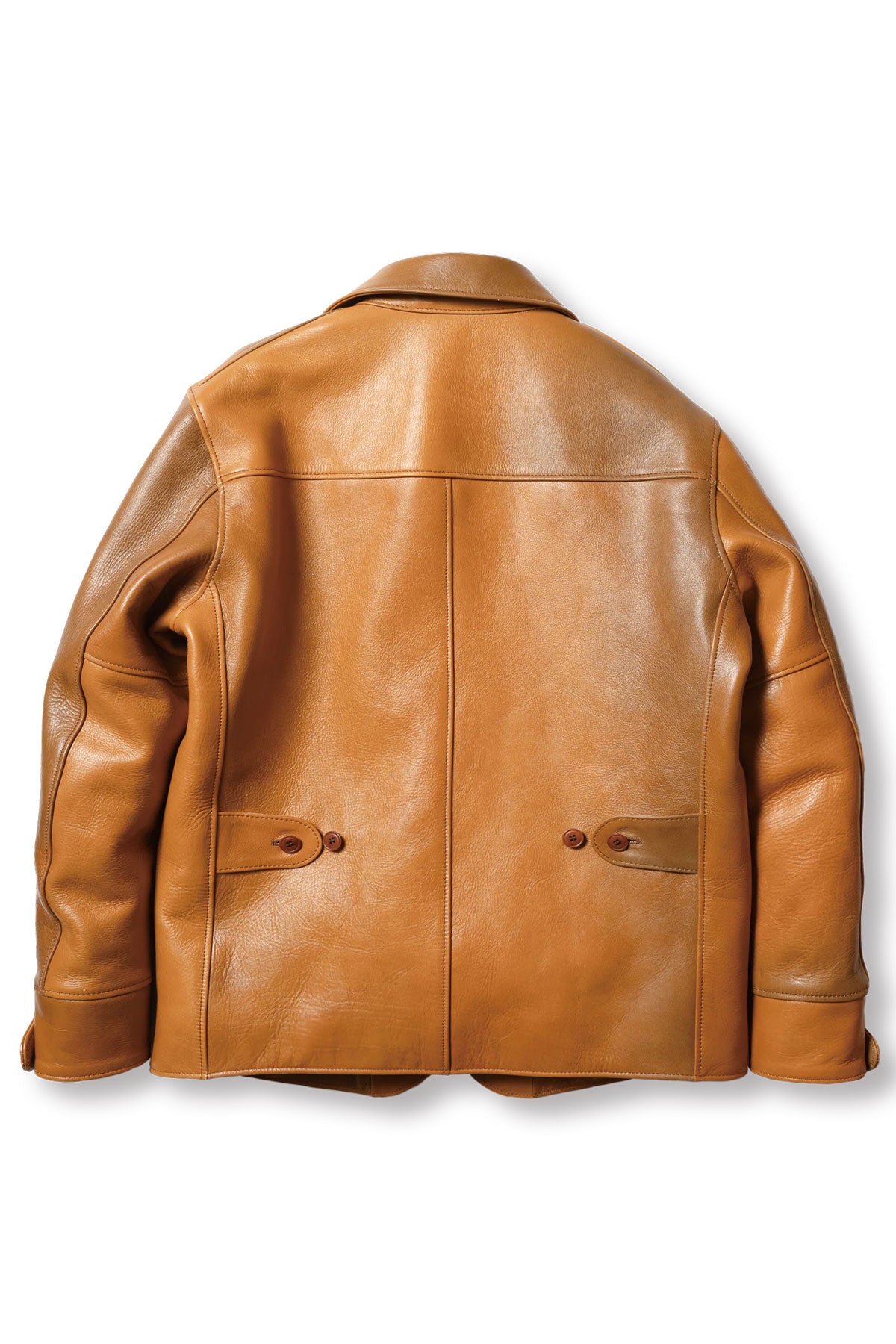 Prequel - J1001B Single Breasted Cowhide Leather Car Coat - Camel