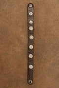 Alberto Luti - Metal Buttons Bracelet in dark brown leather
