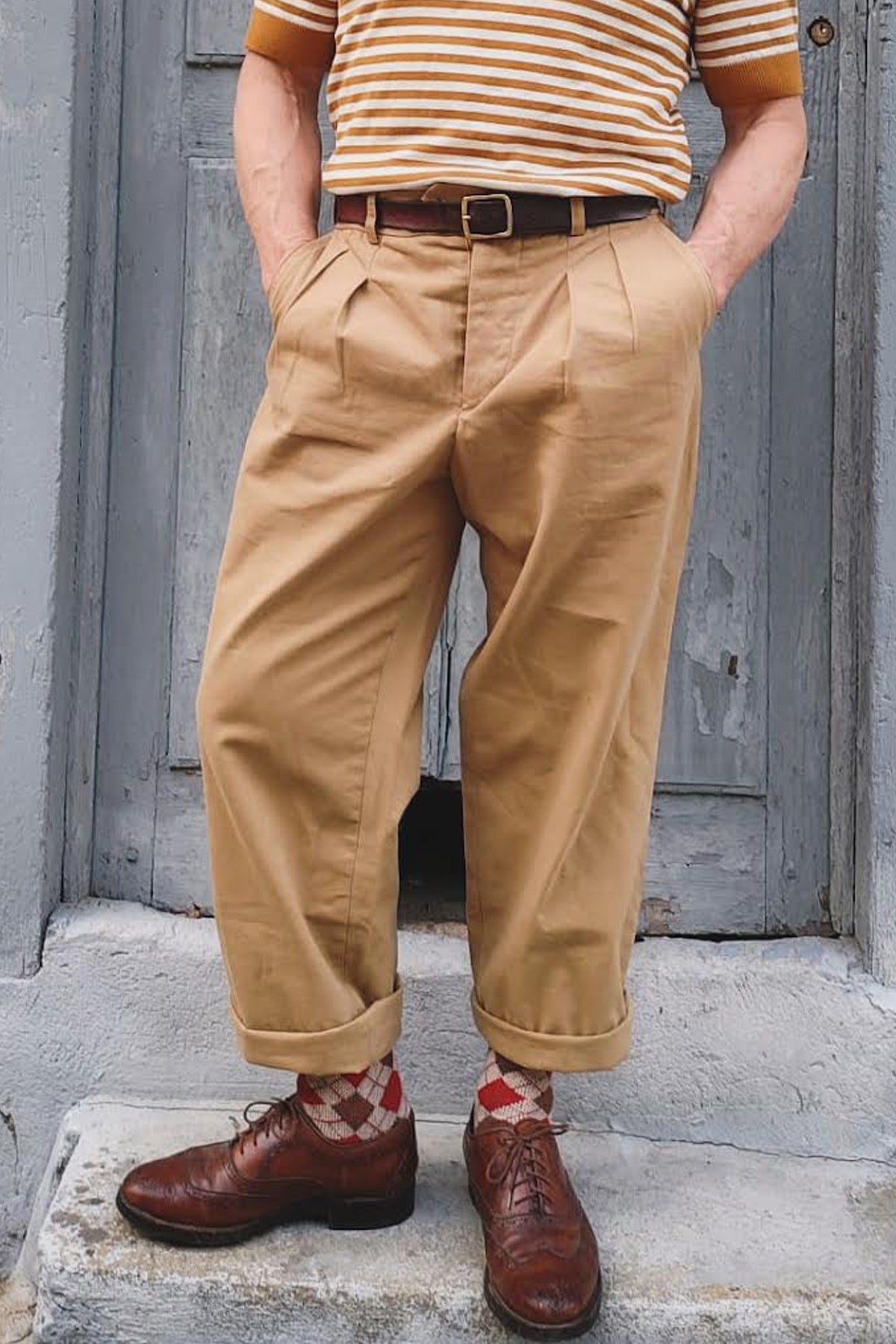 A Piece of Chic  - Swing Slacks Pleated Pants in Beige