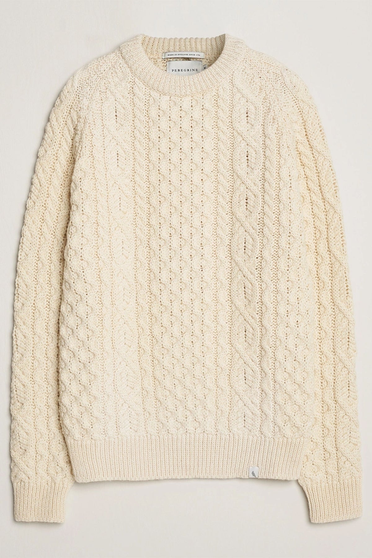 Peregrine - Hudson Aran Jumper in Ecru