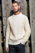 Peregrine - Hudson Aran Jumper in Ecru