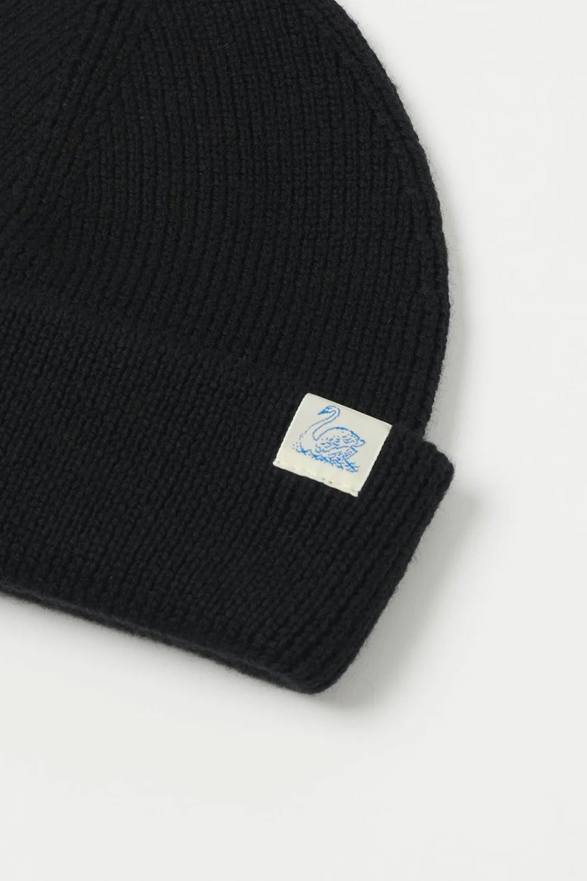 Merz b. Schwanen - BEANIE01L Watch Cap, Merino Wool, Modern Fit in Deep Black