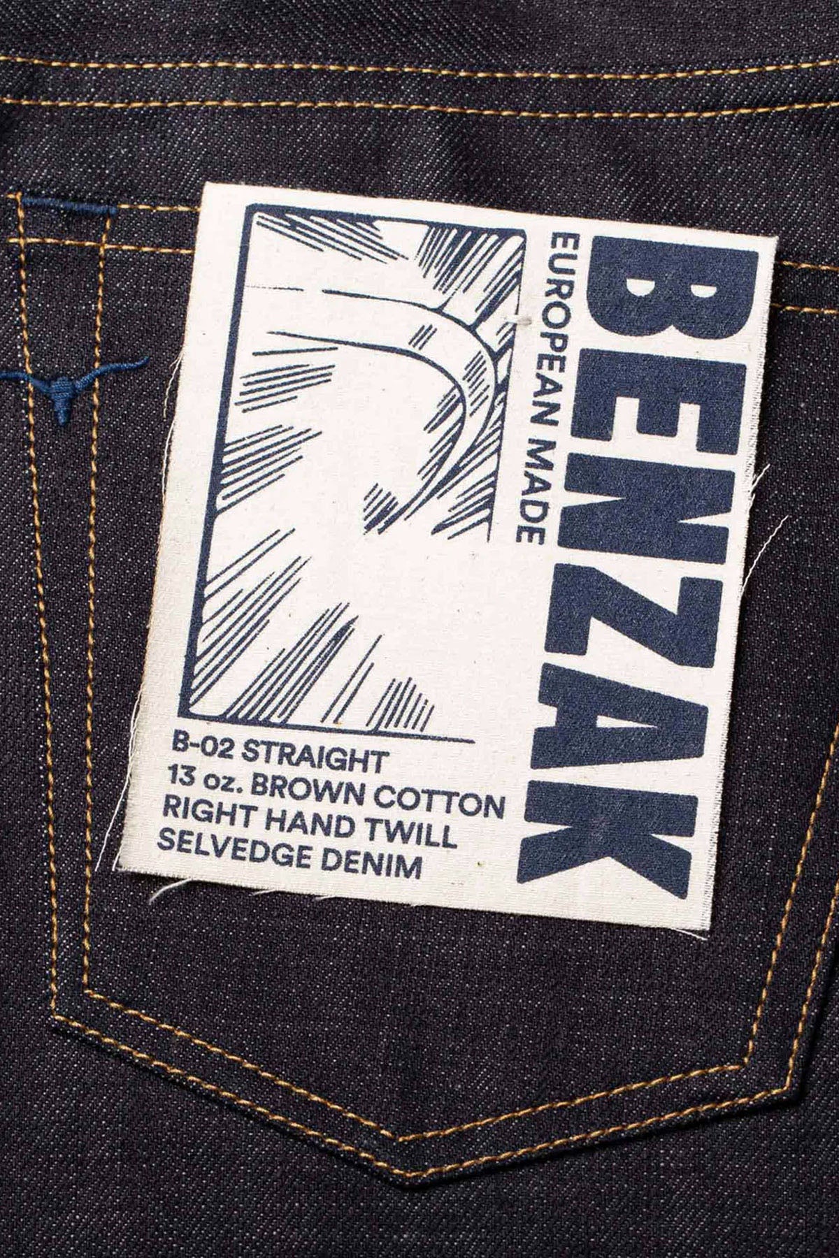 Benzak - B-02 STRAIGHT 13 oz. brown cotton selvedge