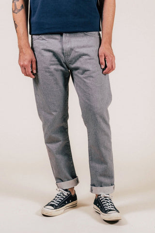 Benzak - B-04 Relaxed 14 oz. Selvedge Colour Denim in Grey