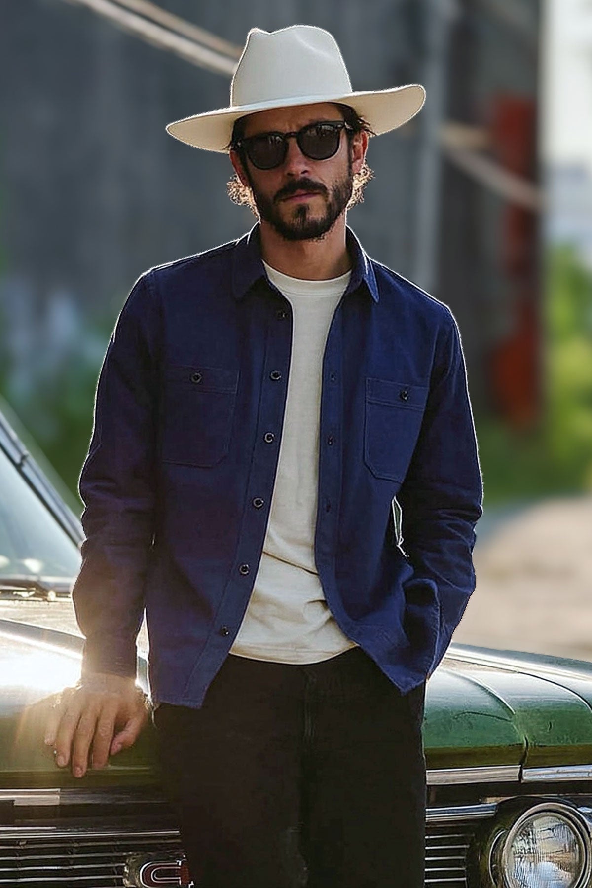Benzak - BWS-02 UTILITY SHIRT 8 oz. worker blue herringbone