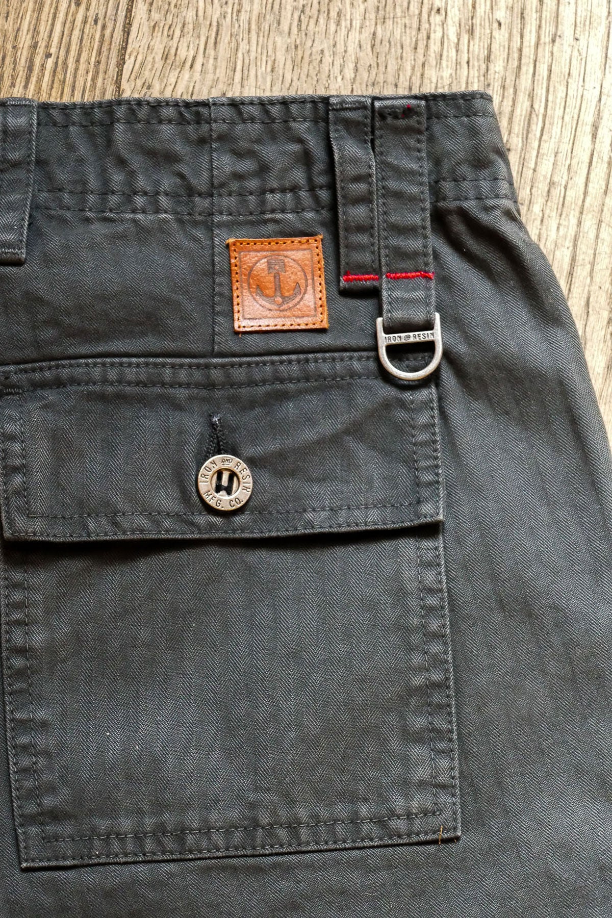 Iron And Resin - Herringbone Brigade Shorts in Charcoal