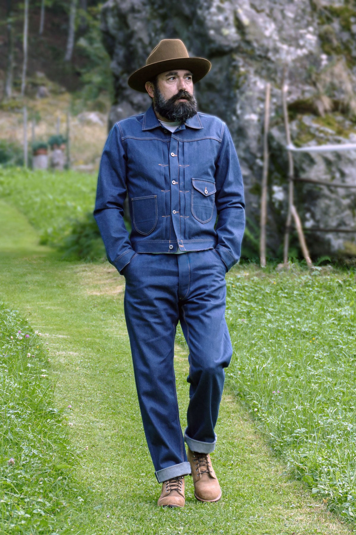Blue Blanket Two-Piece (Jacket + Pants) in 12 Oz Italian Selvedge Denim