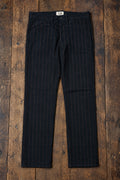 Captain Santors - Wool Cotton Blend Sailor Trousers in dark navy with brown stripes