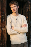 Maglificio GRP - Casa Isaac Alpaca/Merino Wool Blend Henley in Ecru