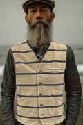 Captain Santors - Vest 7702 CP320 Ecru with Blue Stripes