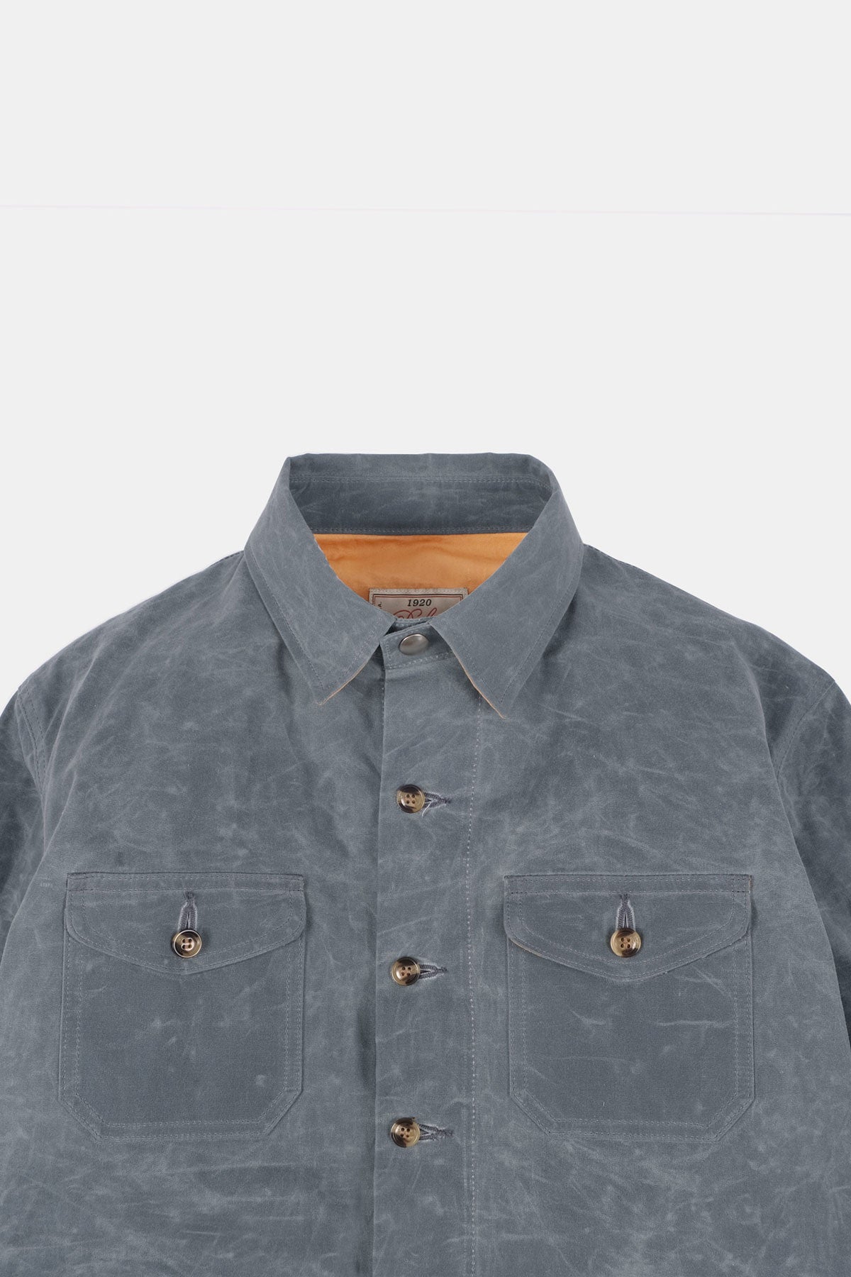 Dehen1920 - Crissman Overshirt in Harbour Blue Waxed Cotton
