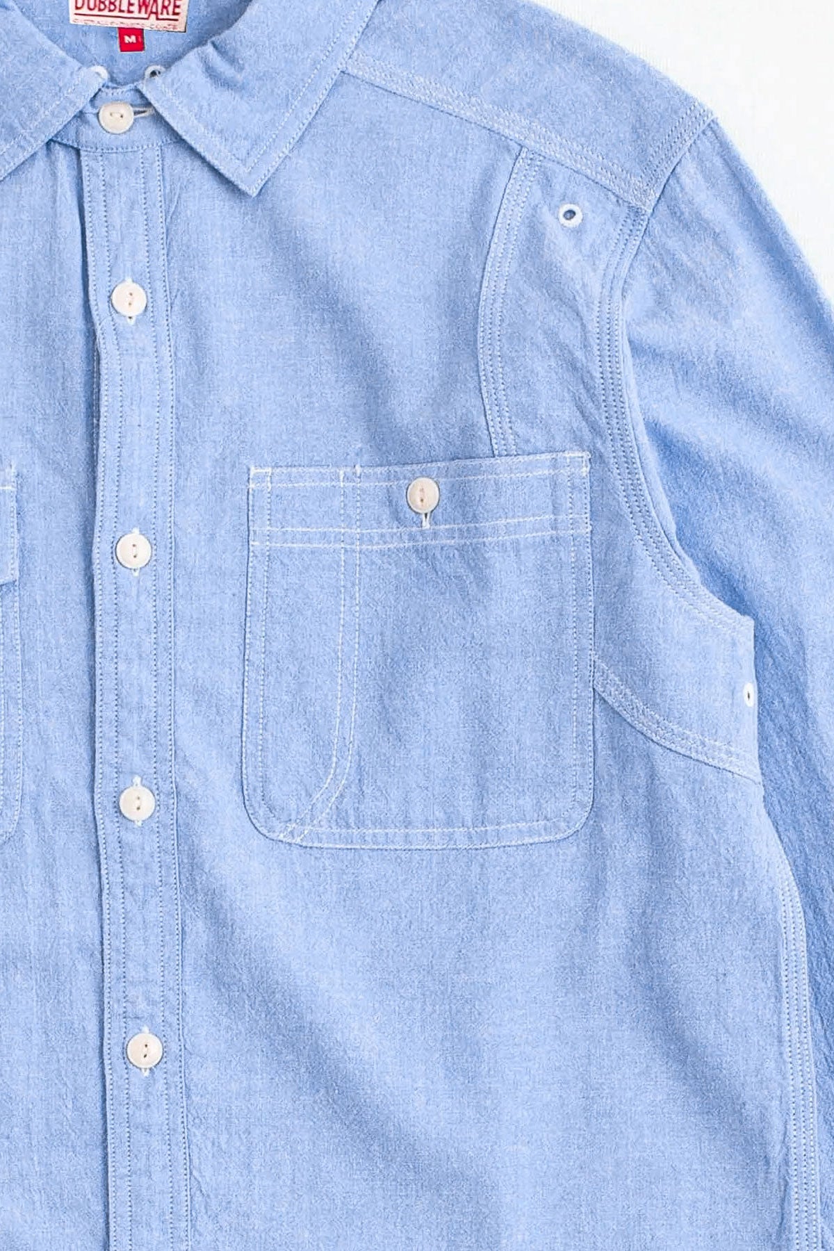 Dubbleware - Brockton Reinforced Chambray Work Shirt in Light Blue