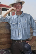 Dubbleware - Brockton Reinforced Chambray Work Shirt in Light Blue