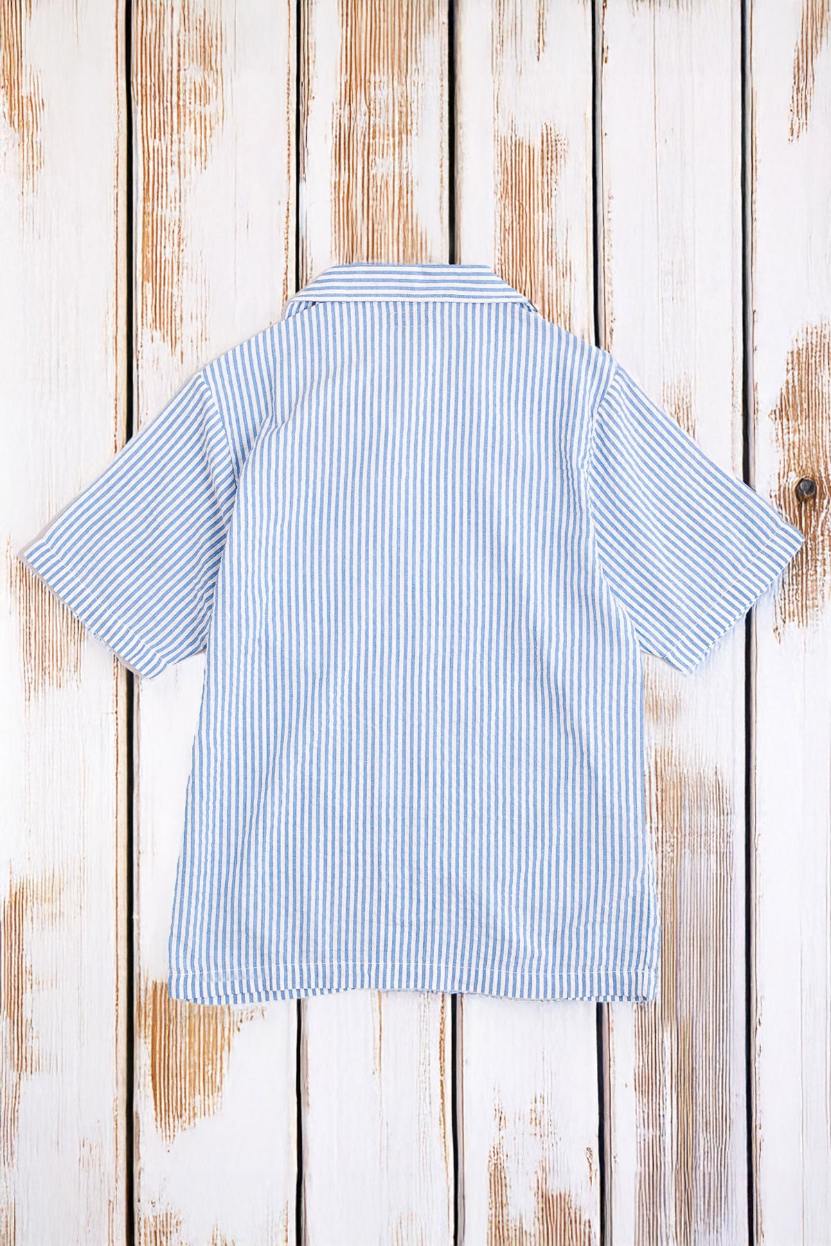 Dubbleware - Quincy Seersucker Camp Shirt - Navy Stripe