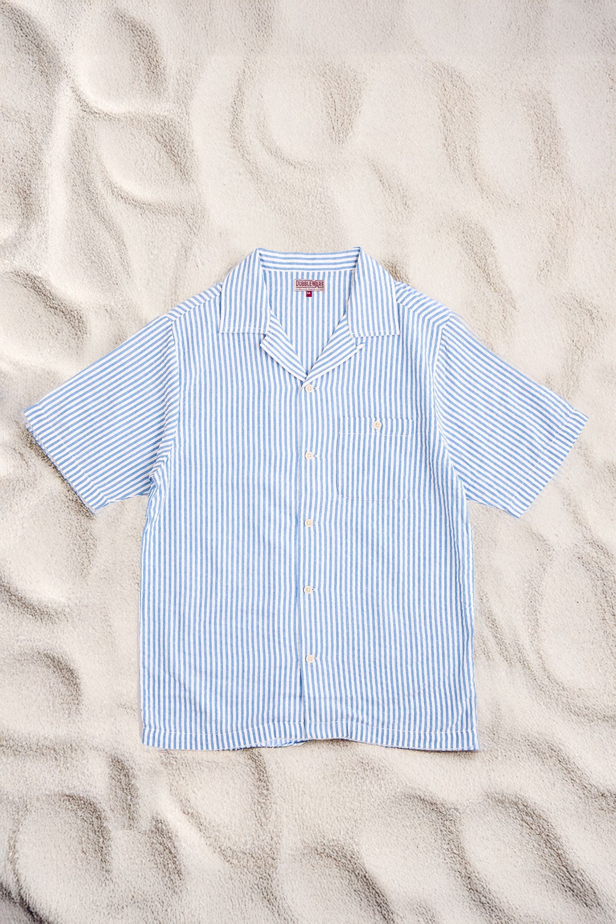 Dubbleware - Quincy Seersucker Camp Shirt - Navy Stripe