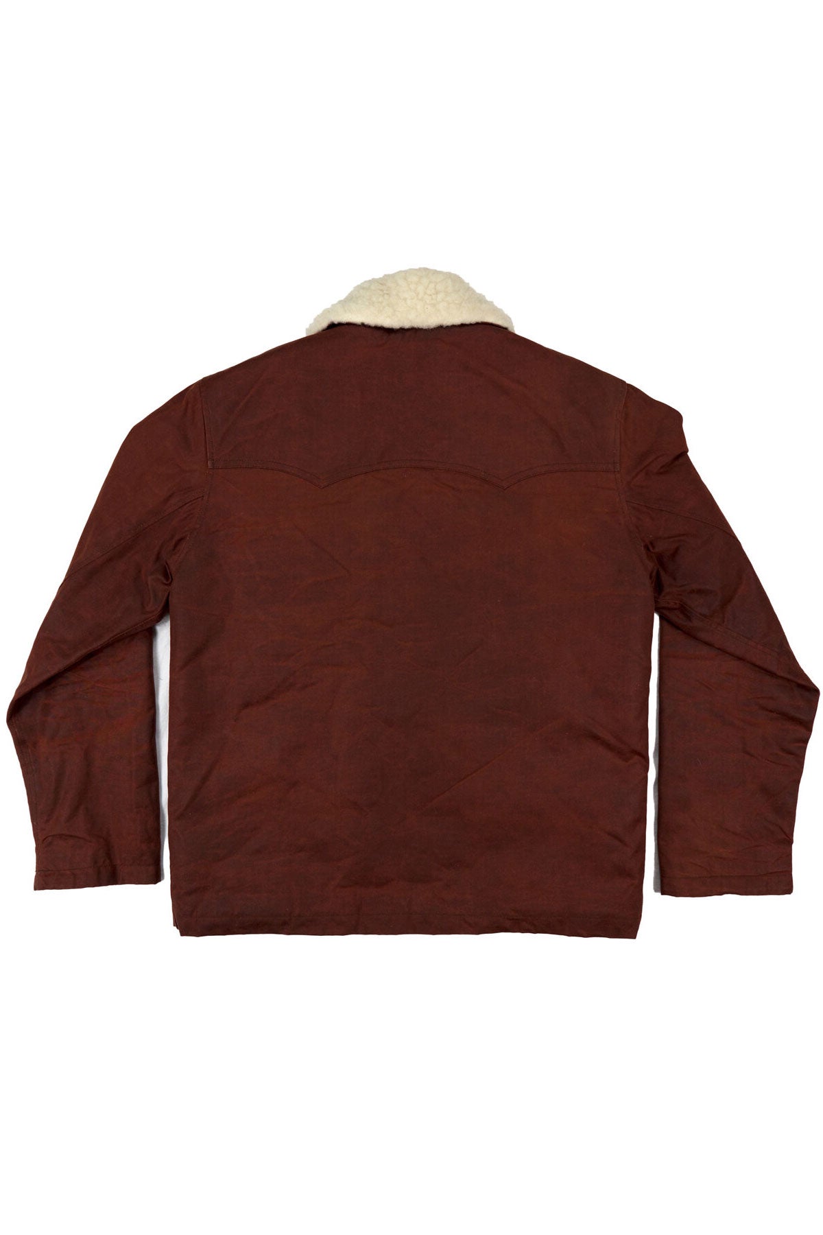 FBC Tailor & Supply - Waxed Canvas Sherpa Coat in Burgundy