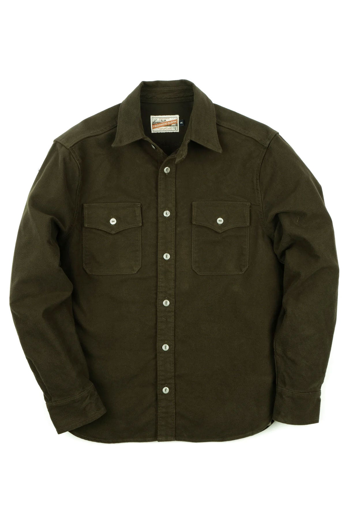 Freenote Cloth - Scout Sportsman Shirt in Moleskin Olive