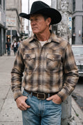 Freenote Cloth - Western Scout Brown Shadow Plaid Shirt