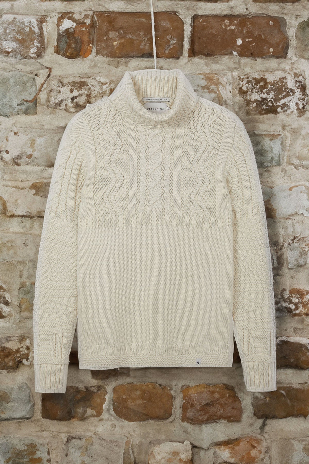 mens cable roll neck jumper
