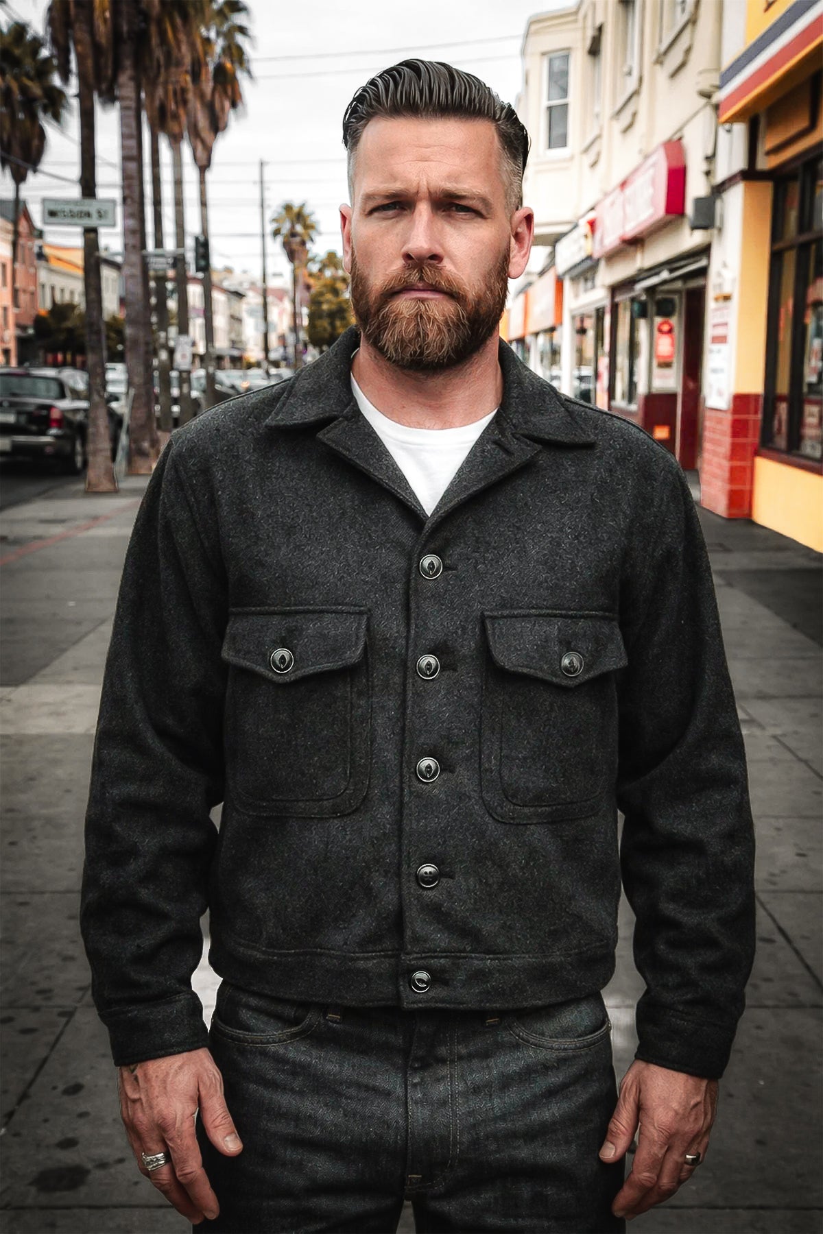 Freenote Hunting Jacket Freenote Cloth - Grafton Jacket in Black Wool – The Rugged Society