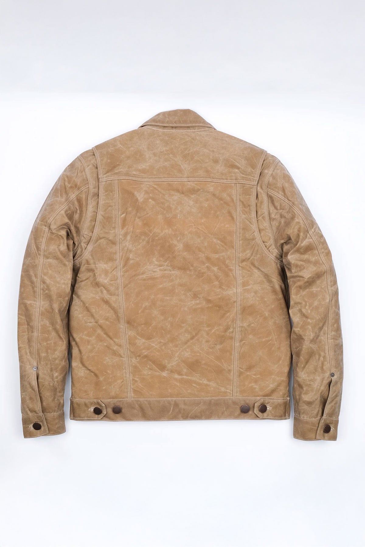 Freenote Cloth - Riders Jacket Waxed Canvas in Tumbleweed (red interior)