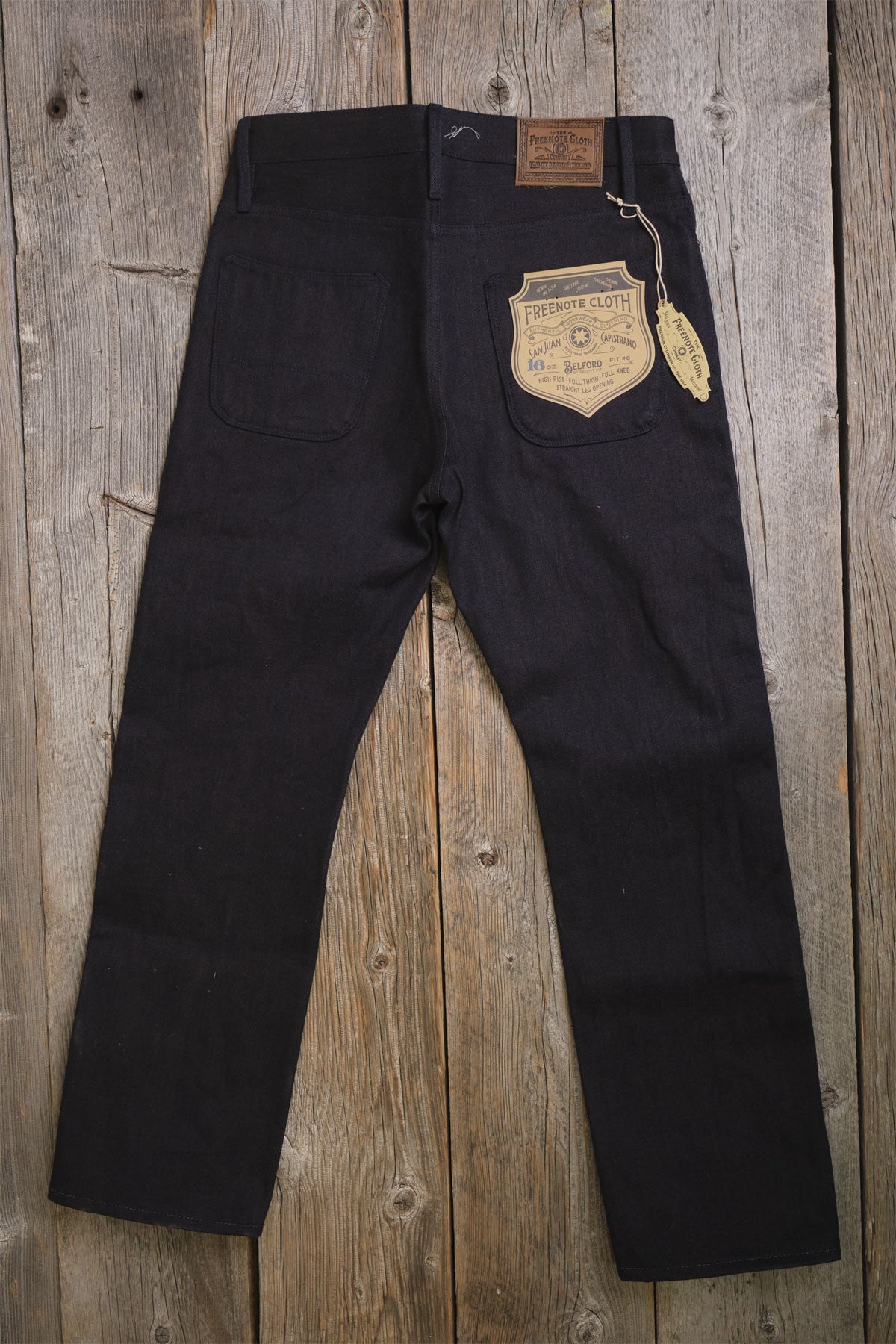 Freenote Cloth - Belford Straight 16 Ounce Dark Indigo Brown Denim