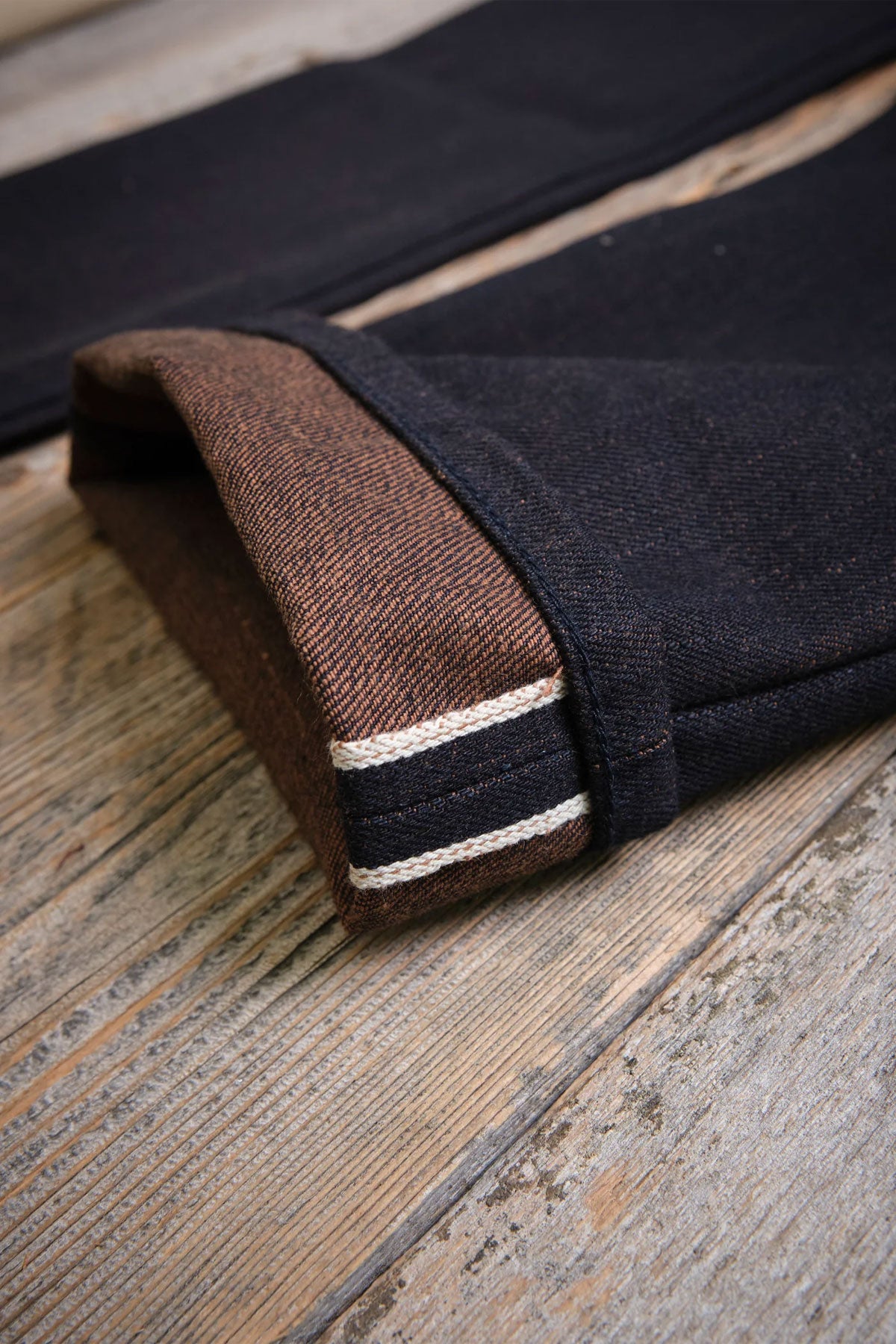 Freenote Cloth - Belford Straight 16 Ounce Dark Indigo Brown Denim