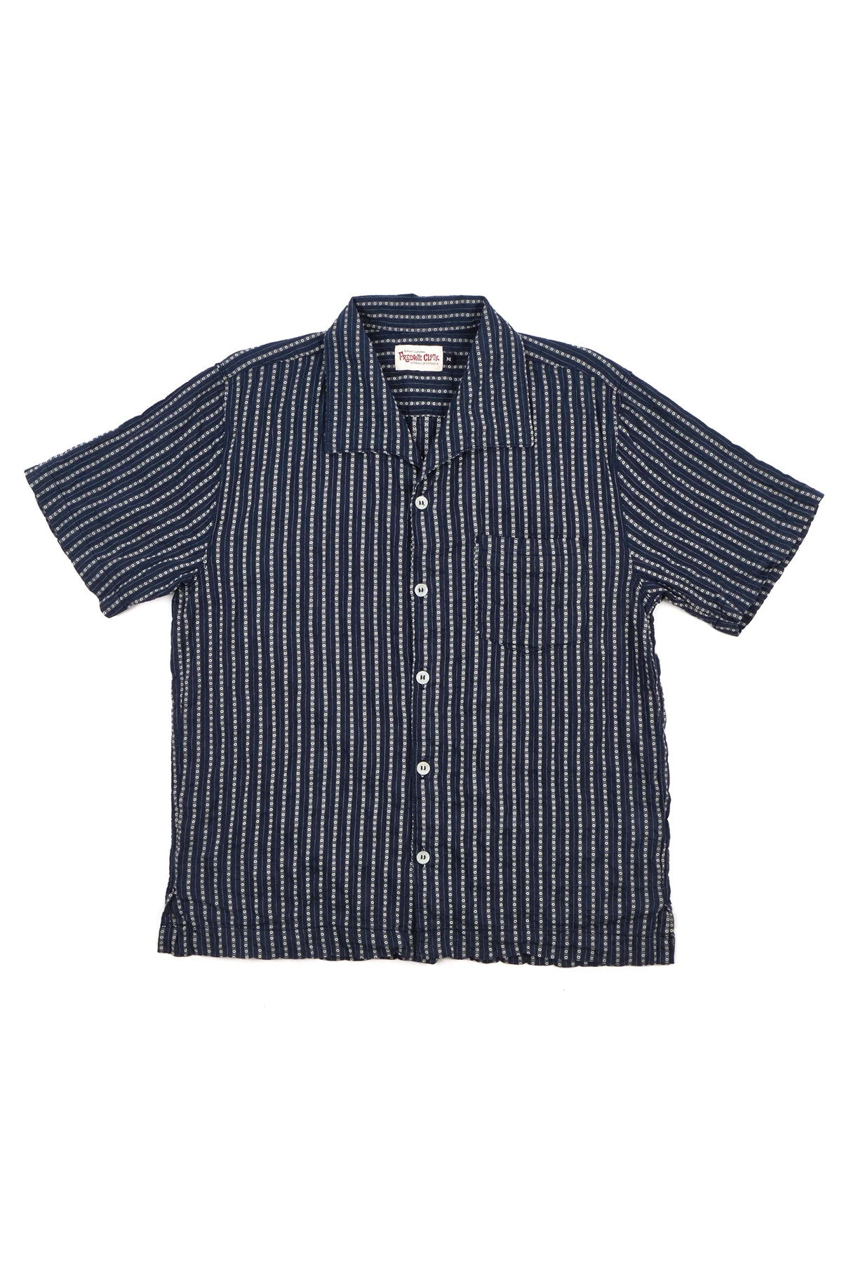 Freenote Cloth - Cayucos Jacquard Navy Short Sleeve Shirt – The
