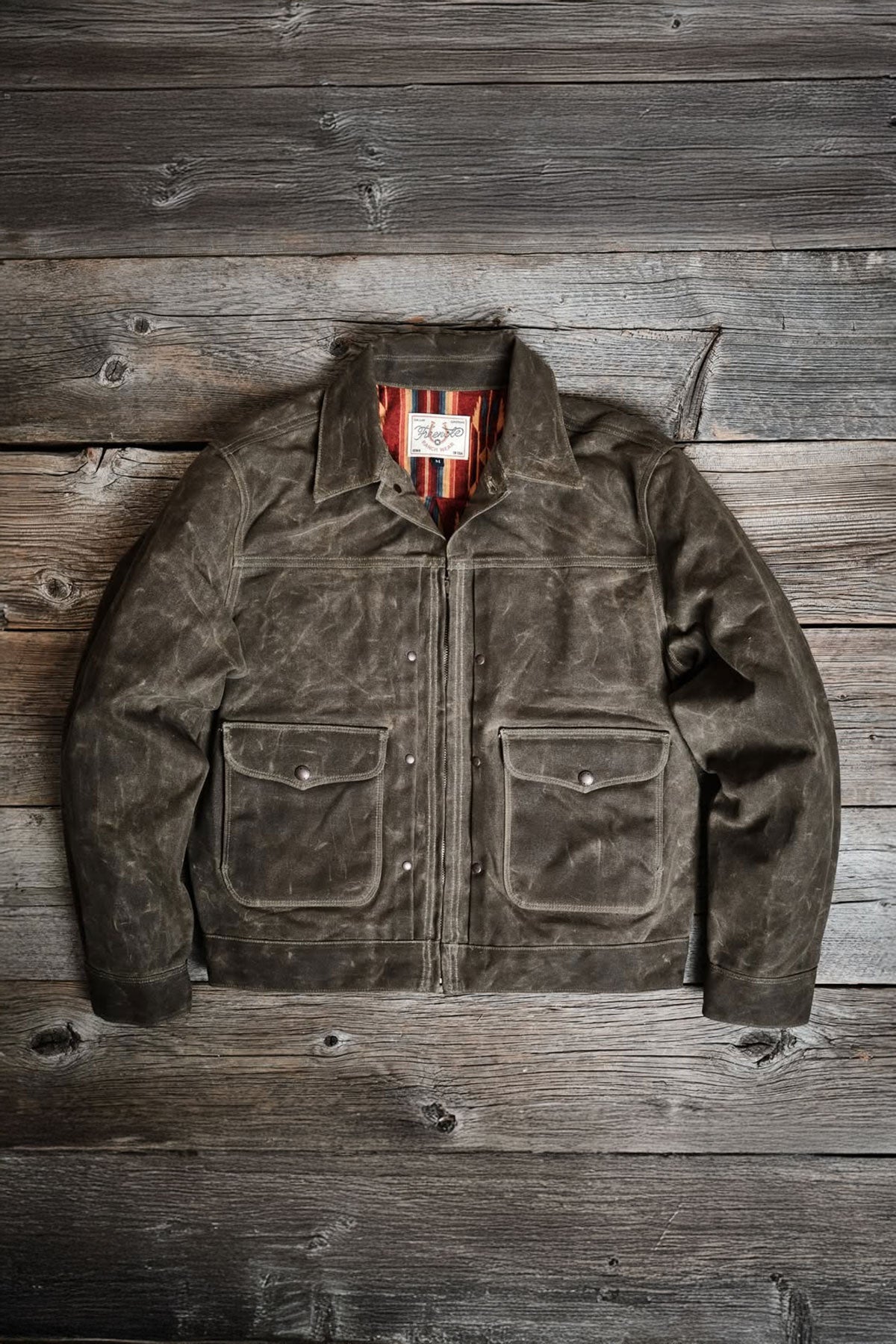 Freenote Hunting Jacket Freenote Cloth - Faro 20oz Heavy Waxed Canvas Jacket in Tobacco with R ...