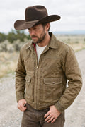 Freenote Cloth - Faro Jacket 10 Ounce Tobacco Waxed Canvas with Red Southwest body Lining